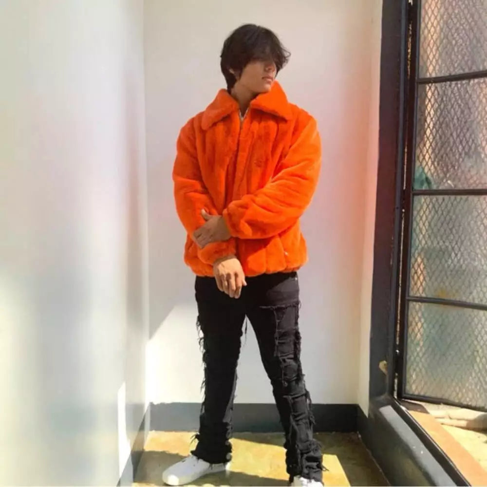 Manzini Orange Faux Fur