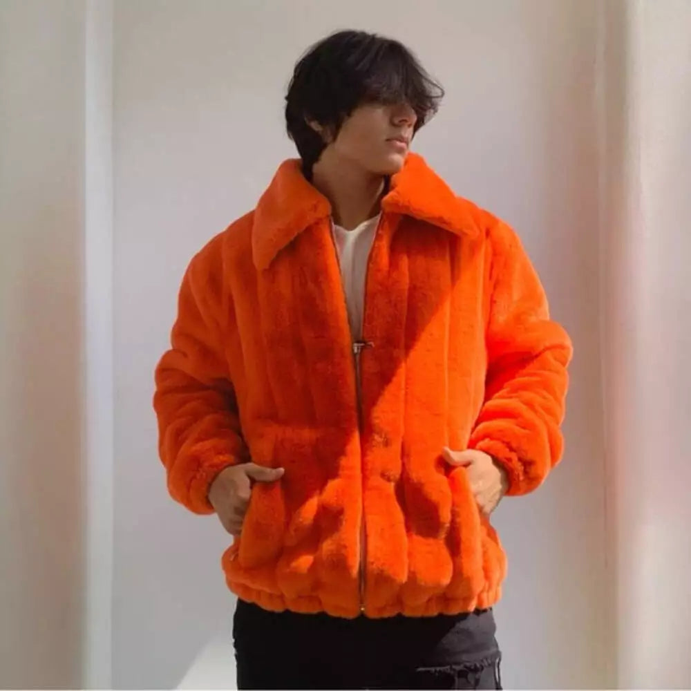 Manzini Orange Faux Fur