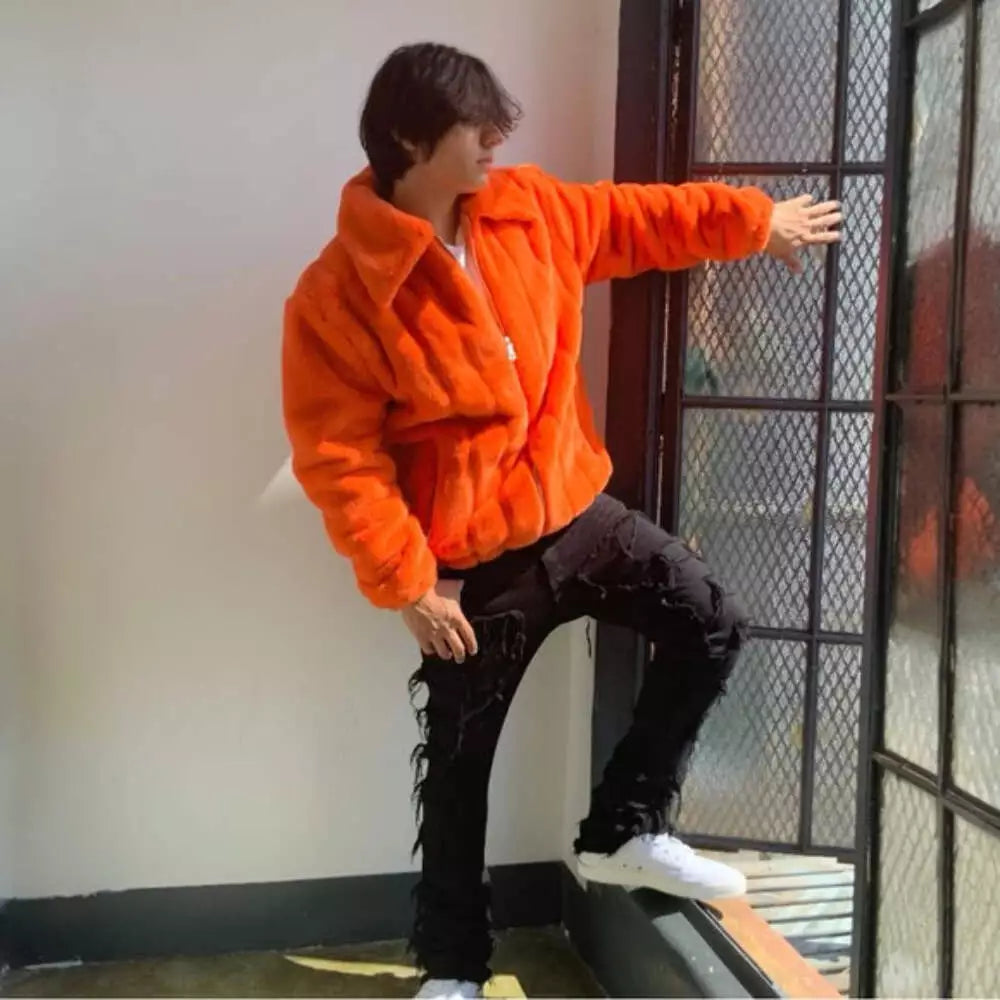Manzini Orange Faux Fur